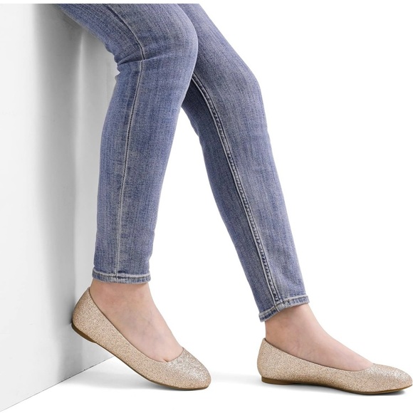 Free Shipping! Gold Glitter Flats by Dream Pairs - Picture 6 of 7